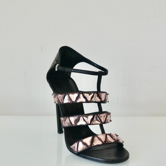 NIB Gucci Crystal Triple-Band High-Heel Sandals - Picture 6 of 8